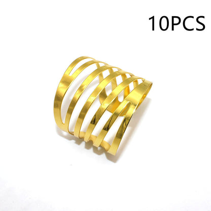 Hotel Western Restaurant Strip Golden Napkin Ring Napkin Ring