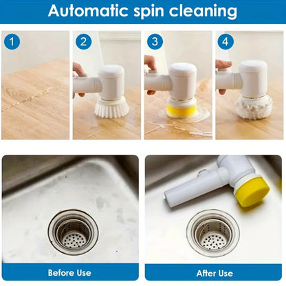 Electric Spin Cleaning Brush – USB Rechargeable Handheld Rotary Power Cleaning Brush for Kitchen & Bathroom
