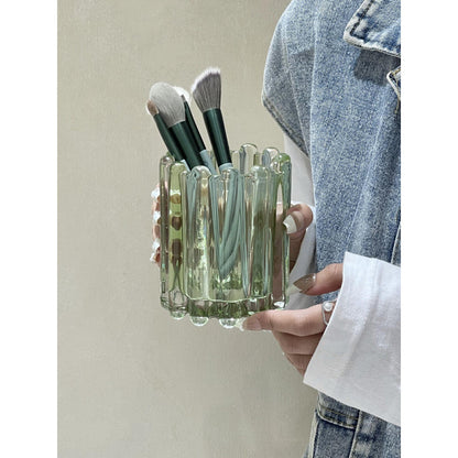 Niche Style Makeup Brush Holder Eyebrow Brush Holder Wavy Edge Striped Design