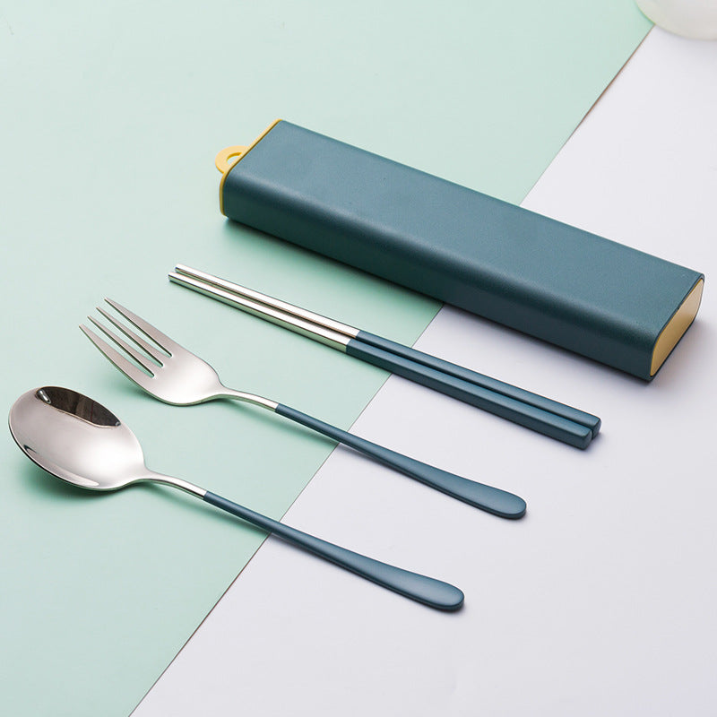 Stainless Steel Cutlery Spoon Fork Chopsticks Set