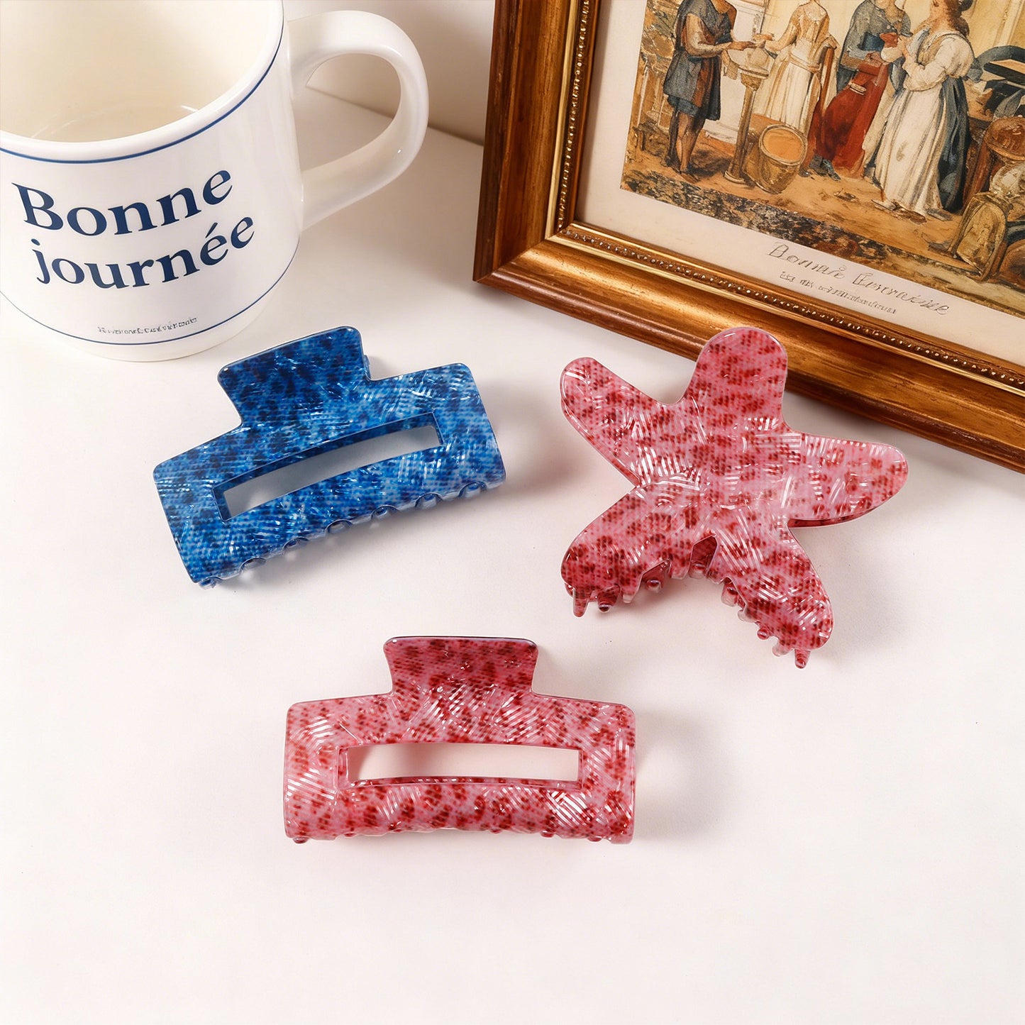 Textured Leopard-print Starfish Wave All-match Hair Clips