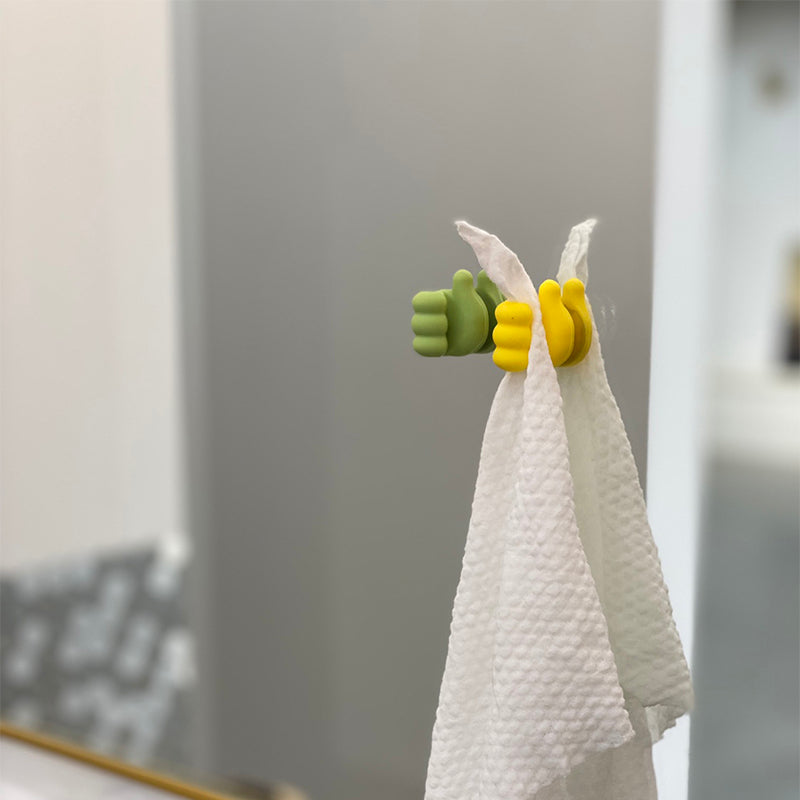 Multifunctional Clip Holder Thumb Hooks Wire Organizer Wall Hooks Hanger Strong Wall Storage Holder For Kitchen Bathroom