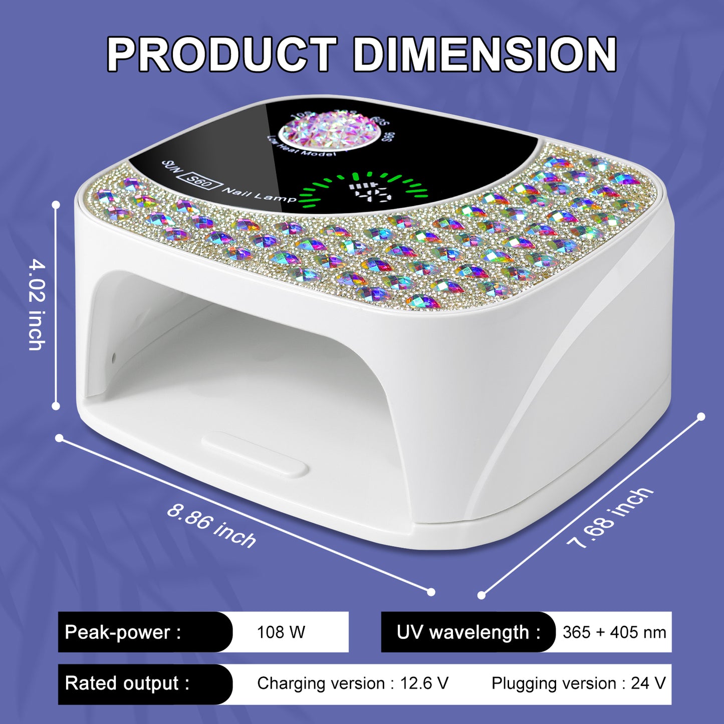 Professional UV LED Nail Lamp For Gel Nails, Cordless Nail Lamp Rechargeable Nail Dryer For Gel Polish, UV Curing Light With 4 Timer & Automatic Sensor, UV Light Lamp For Nail Art Salon At Home