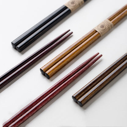 Sunlife Color Wooden Chopsticks Five Pairs Solid Wood Chopsticks Wooden Chopsticks Japanese Style Home Non-slip Wooden Chopsticks Five-piece Set