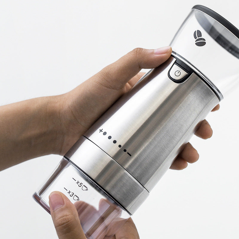 USB Rechargeable Electric Coffee Grinder – Stainless Steel Adjustable Coffee Bean Grinder