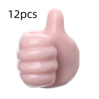Multifunctional Clip Holder Thumb Hooks Wire Organizer Wall Hooks Hanger Strong Wall Storage Holder For Kitchen Bathroom