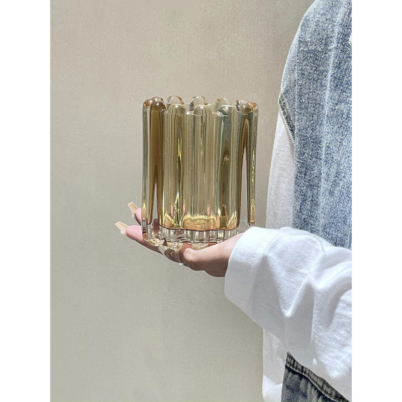 Niche Style Makeup Brush Holder Eyebrow Brush Holder Wavy Edge Striped Design