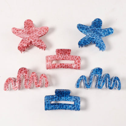 Textured Leopard-print Starfish Wave All-match Hair Clips