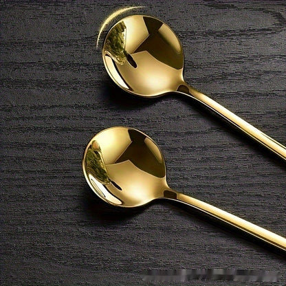 Stainless Steel Round Long Handle Stirring Coffee Spoon