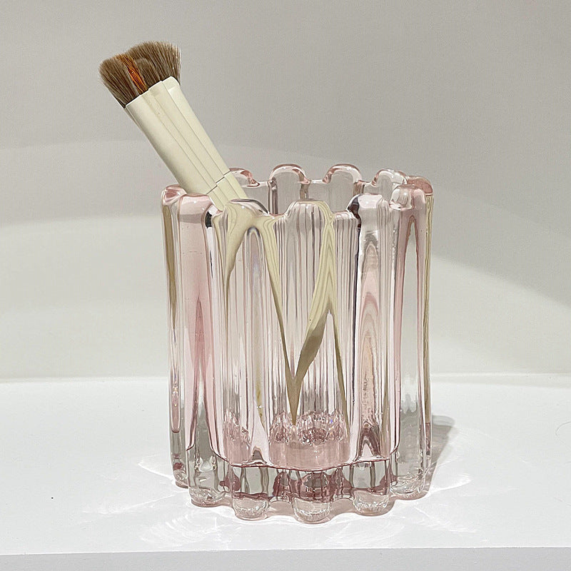 Niche Style Makeup Brush Holder Eyebrow Brush Holder Wavy Edge Striped Design