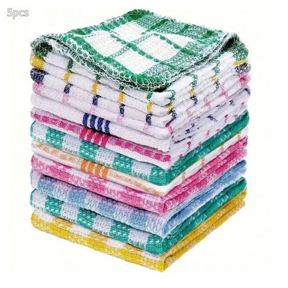 Cleaning Cloth Microfiber Kitchen Scouring Pad Polyester Cotton Plaid Cleaning Towel