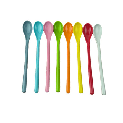 Colored Plastic Long Handle Coffee Spoon Melamine Stirring Spoon Soup Spoon Spoon Stainless Steel Tableware Wholesale