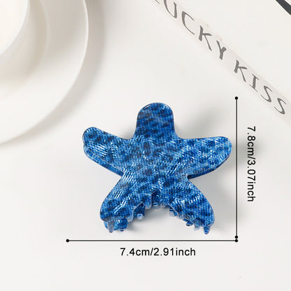 Textured Leopard-print Starfish Wave All-match Hair Clips