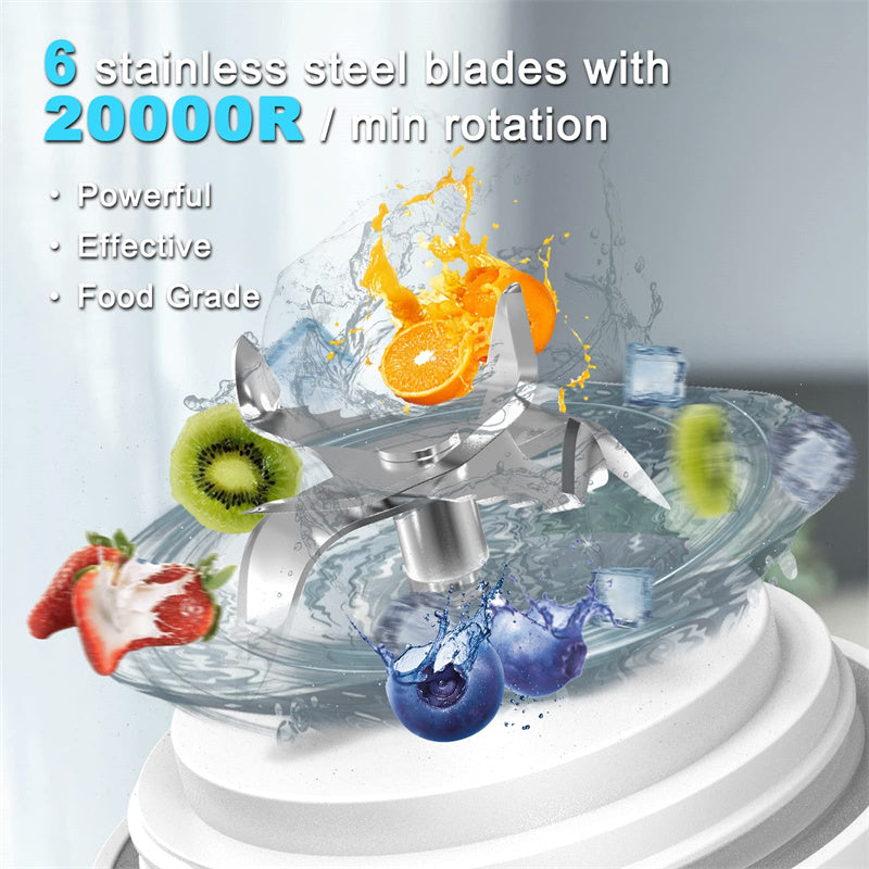 Portable Personal Blender Juicer – 6-Blade Mini Smoothie & Shake Maker