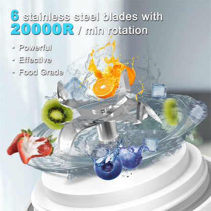 Portable Personal Blender Juicer – 6-Blade Mini Smoothie & Shake Maker