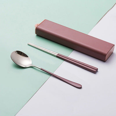 Stainless Steel Cutlery Spoon Fork Chopsticks Set