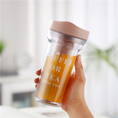 Double-Layer Leak-Proof Plastic Tea Cup (420ML)