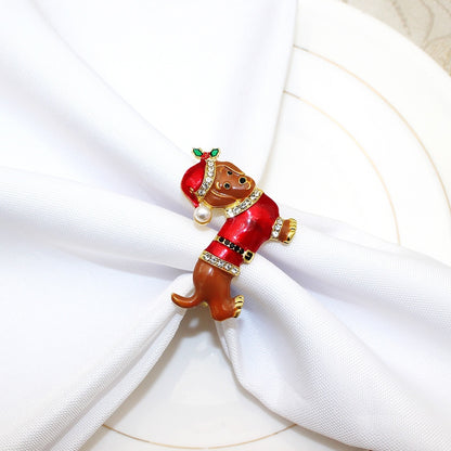 Hotel Christmas Napkin Ring Puppy Napkin Ring Inlaid