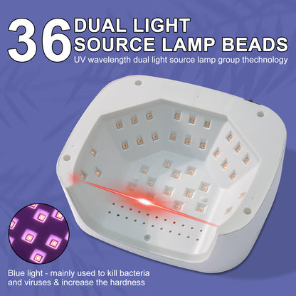 Professional UV LED Nail Lamp For Gel Nails, Cordless Nail Lamp Rechargeable Nail Dryer For Gel Polish, UV Curing Light With 4 Timer & Automatic Sensor, UV Light Lamp For Nail Art Salon At Home