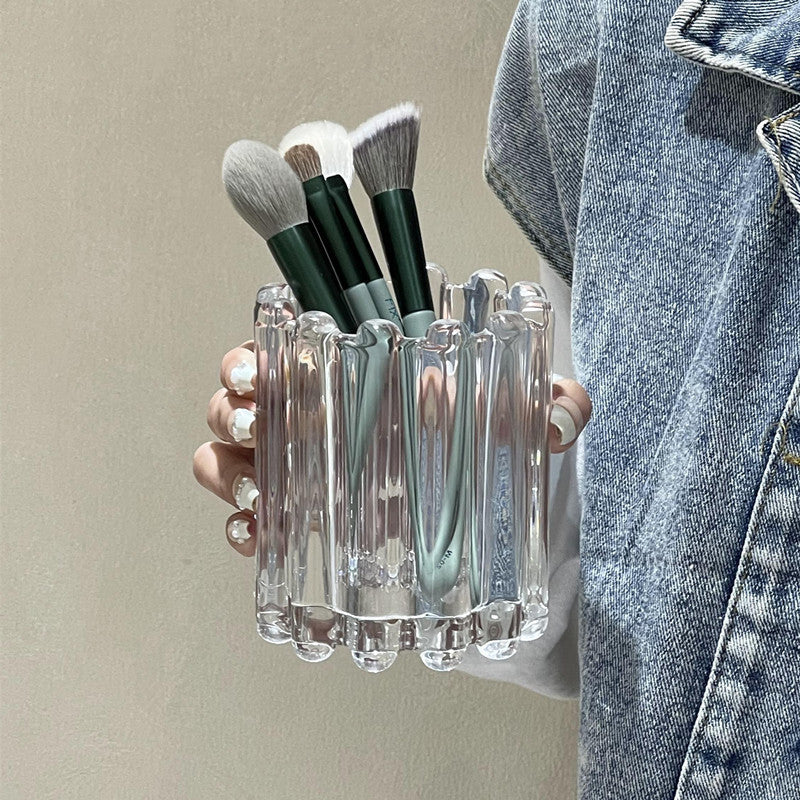 Niche Style Makeup Brush Holder Eyebrow Brush Holder Wavy Edge Striped Design