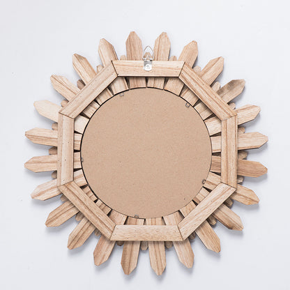 European-Style Solid Wood Handmade Hanging Mirror for Homestay & Hotel