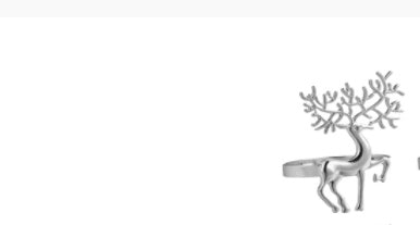 Golden Christmas Fawn Buckle Napkin Ring