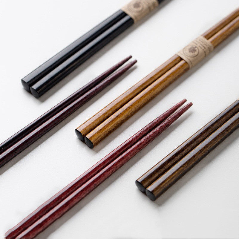Sunlife Color Wooden Chopsticks Five Pairs Solid Wood Chopsticks Wooden Chopsticks Japanese Style Home Non-slip Wooden Chopsticks Five-piece Set