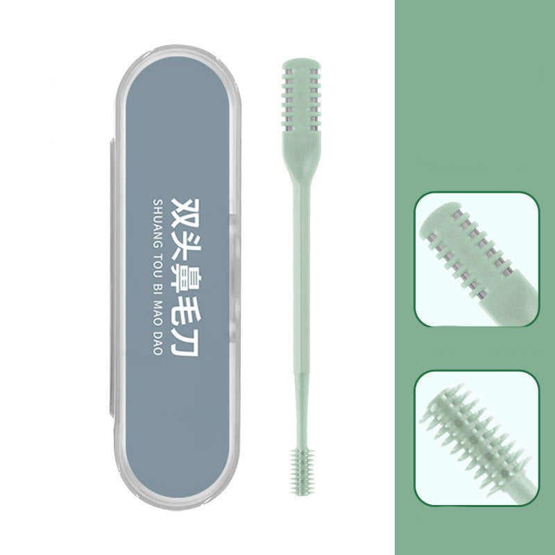 Stainless Steel Double Head Nose Hair Trimmer with Storage Box