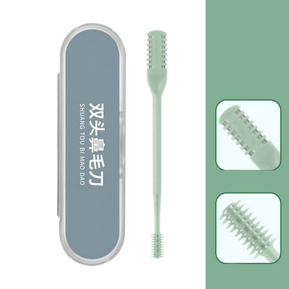 Stainless Steel Double Head Nose Hair Trimmer with Storage Box