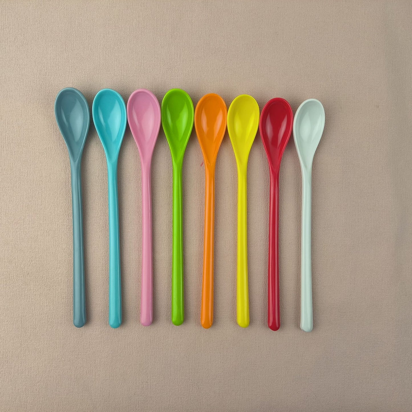 Colored Plastic Long Handle Coffee Spoon Melamine Stirring Spoon Soup Spoon Spoon Stainless Steel Tableware Wholesale