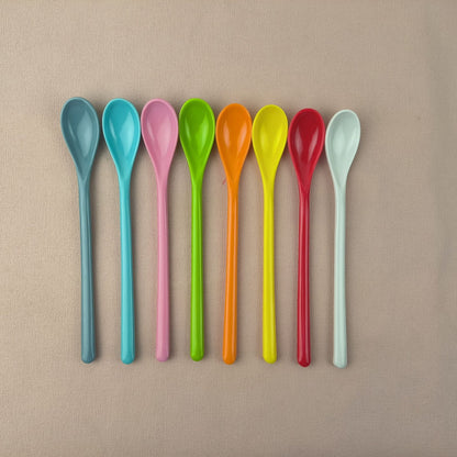 Colored Plastic Long Handle Coffee Spoon Melamine Stirring Spoon Soup Spoon Spoon Stainless Steel Tableware Wholesale