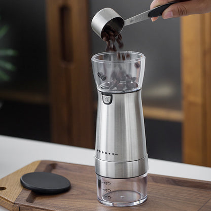 USB Rechargeable Electric Coffee Grinder – Stainless Steel Adjustable Coffee Bean Grinder