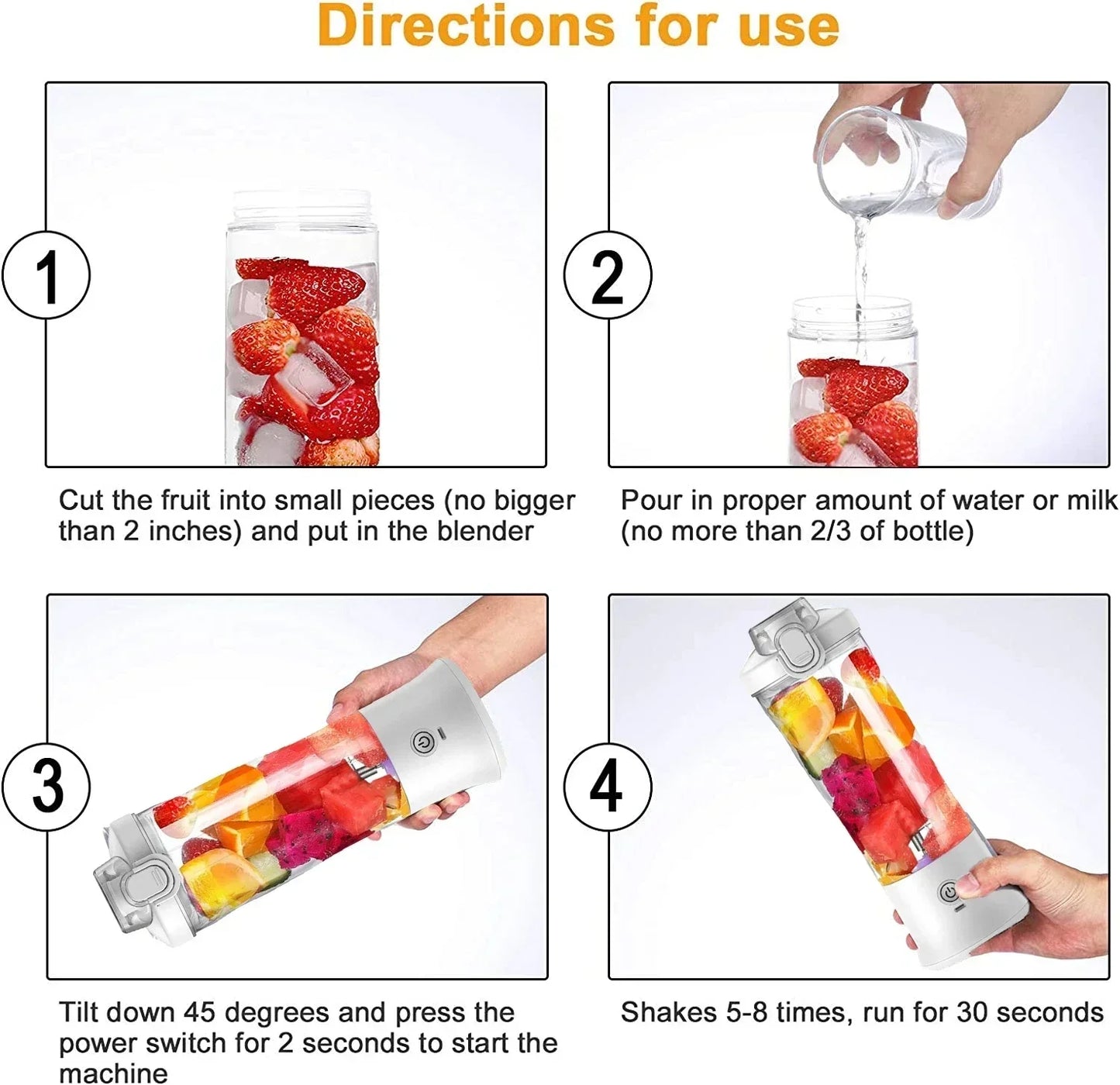 Portable 6-Blade Juicer Blender – 600ml Rechargeable Smoothie Mixer (150W)