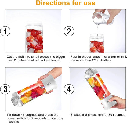 Portable 6-Blade Juicer Blender – 600ml Rechargeable Smoothie Mixer (150W)