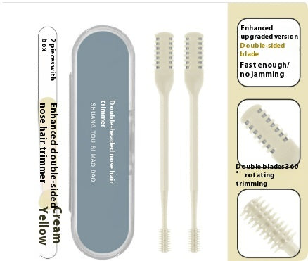 Stainless Steel Double Head Nose Hair Trimmer with Storage Box