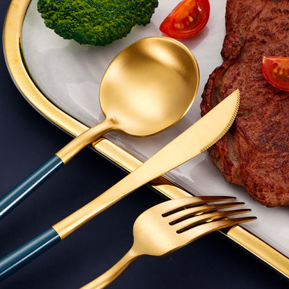Sanding Thick Portuguese Knife, Fork And Spoon Suit 304 Stainless Steel Tableware