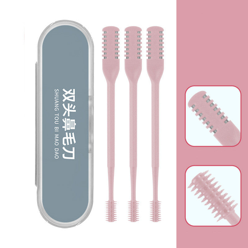 Stainless Steel Double Head Nose Hair Trimmer with Storage Box
