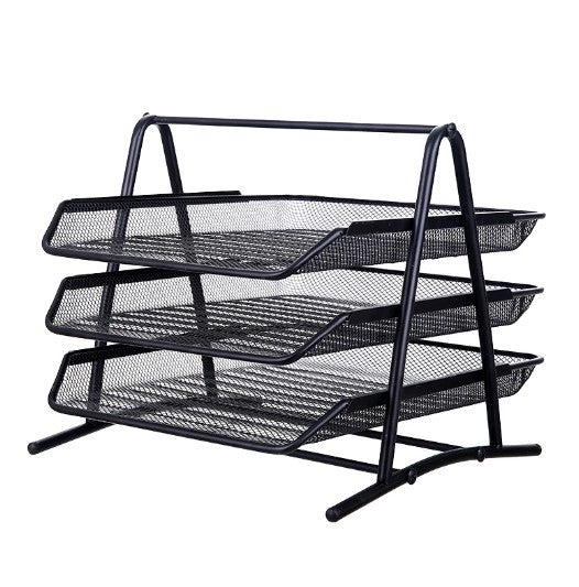 Iron Three Layer File Tray Office Supplies Multi-functional File Holder