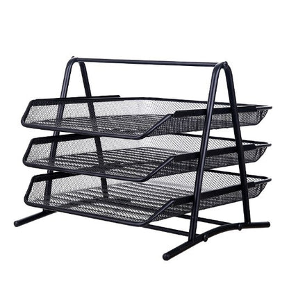 Iron Three Layer File Tray Office Supplies Multi-functional File Holder
