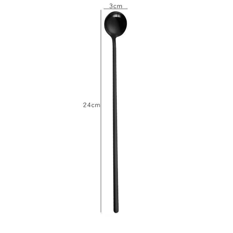 Creative Stainless Steel Long Handle Small Round Spoon