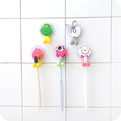 Cute Cartoon Suction Cup Toothbrush Holder Bathroom Bathroom Animal Toothbrush Holders