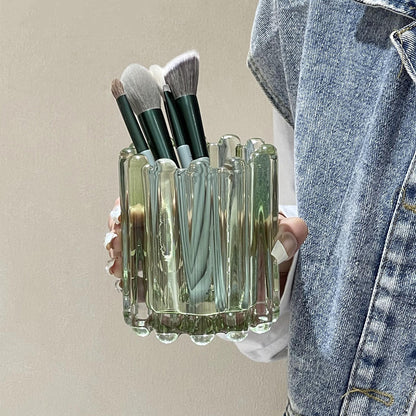 Niche Style Makeup Brush Holder Eyebrow Brush Holder Wavy Edge Striped Design
