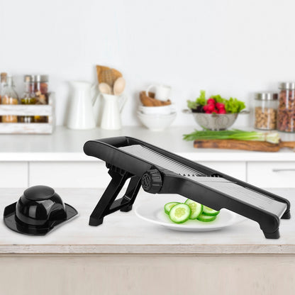 1Pc Mandoline Food Slicer Stainless Steel Food Cutter Vegetable Fruit Chopper Grater Peeler Kitchen Julienne Slicer With 5 Adjustable Blades Food Holder
