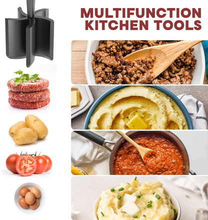 Heat-Resistant Nylon Meat Chopper & Masher – Non-Stick Cookware Tool
