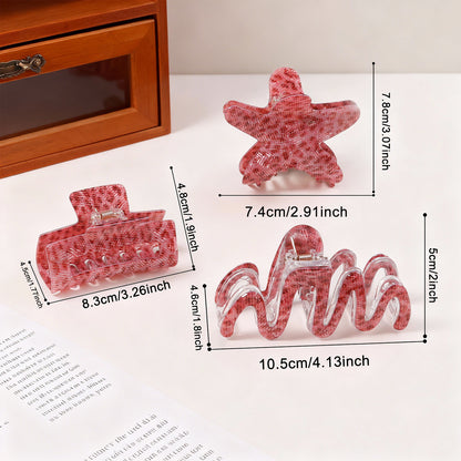 Textured Leopard-print Starfish Wave All-match Hair Clips