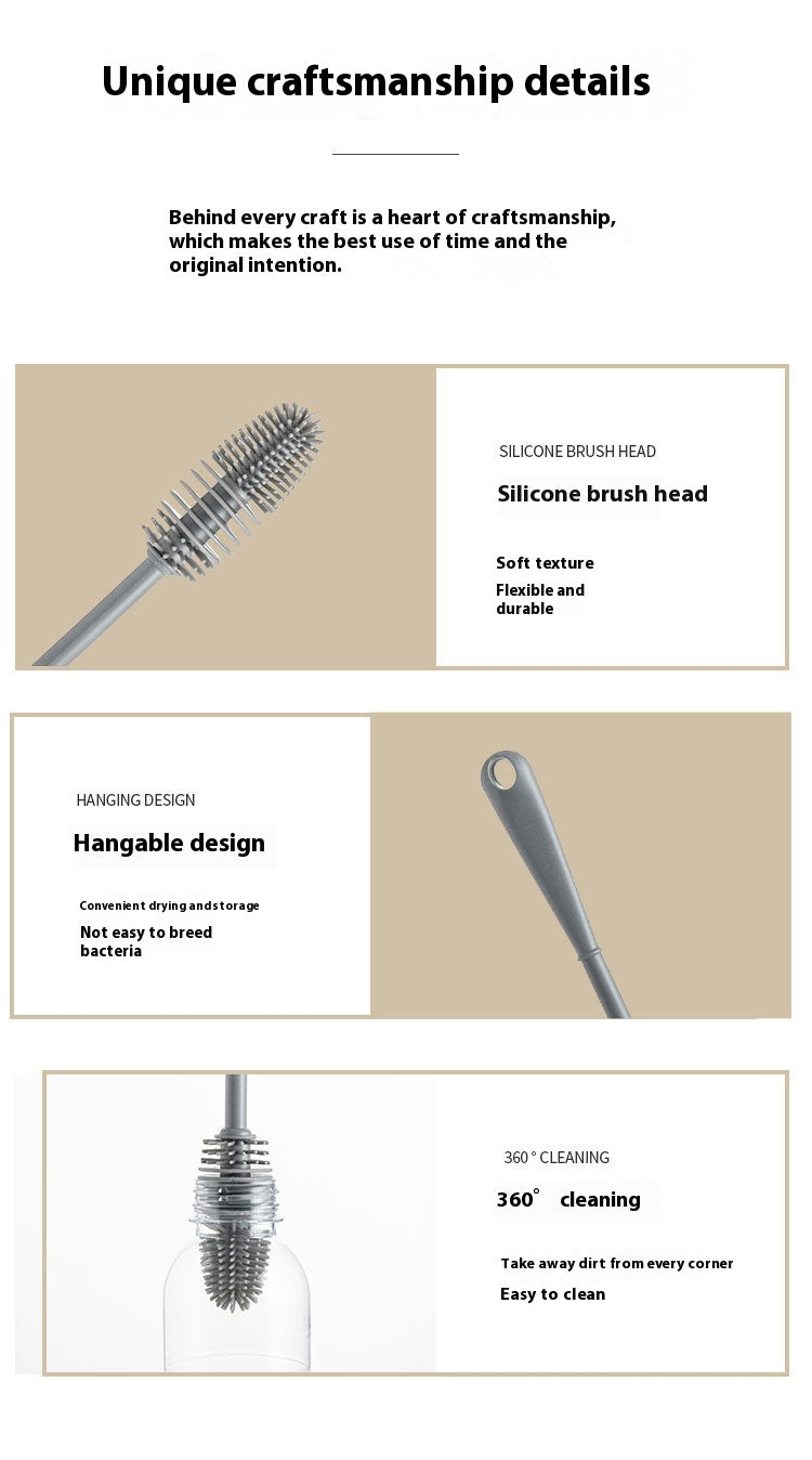 Home Ladle Silicone Cup Brush Cup Cleaning Brush No Dead Angle Gap Plastic Brush Feeding Bottle Glass