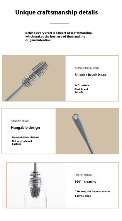 Home Ladle Silicone Cup Brush Cup Cleaning Brush No Dead Angle Gap Plastic Brush Feeding Bottle Glass